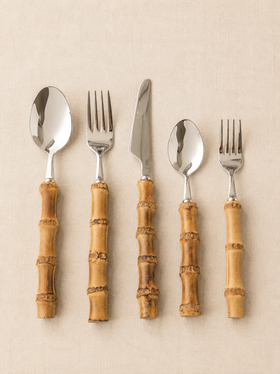 Cubertería de Bambú Natural (set 5pc)