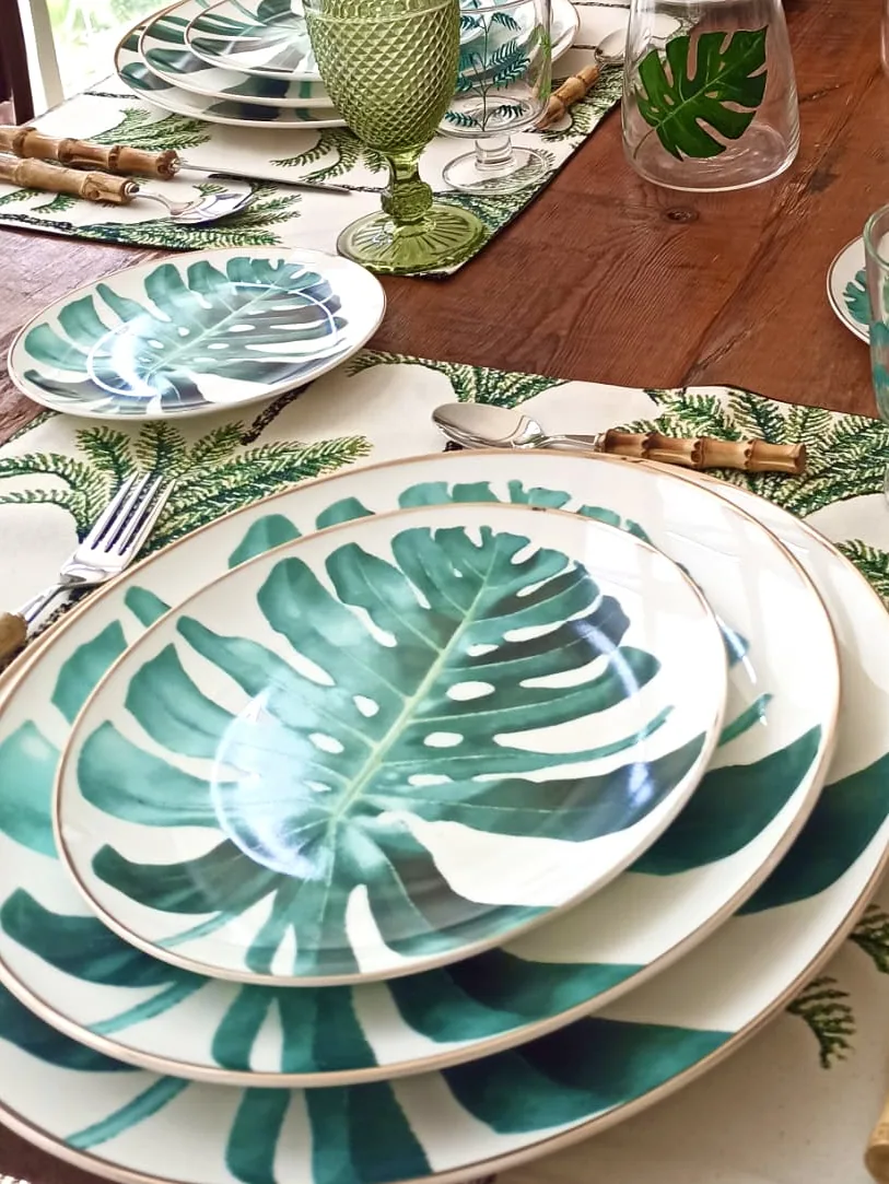 Vajilla de porcelana Serie Monstera