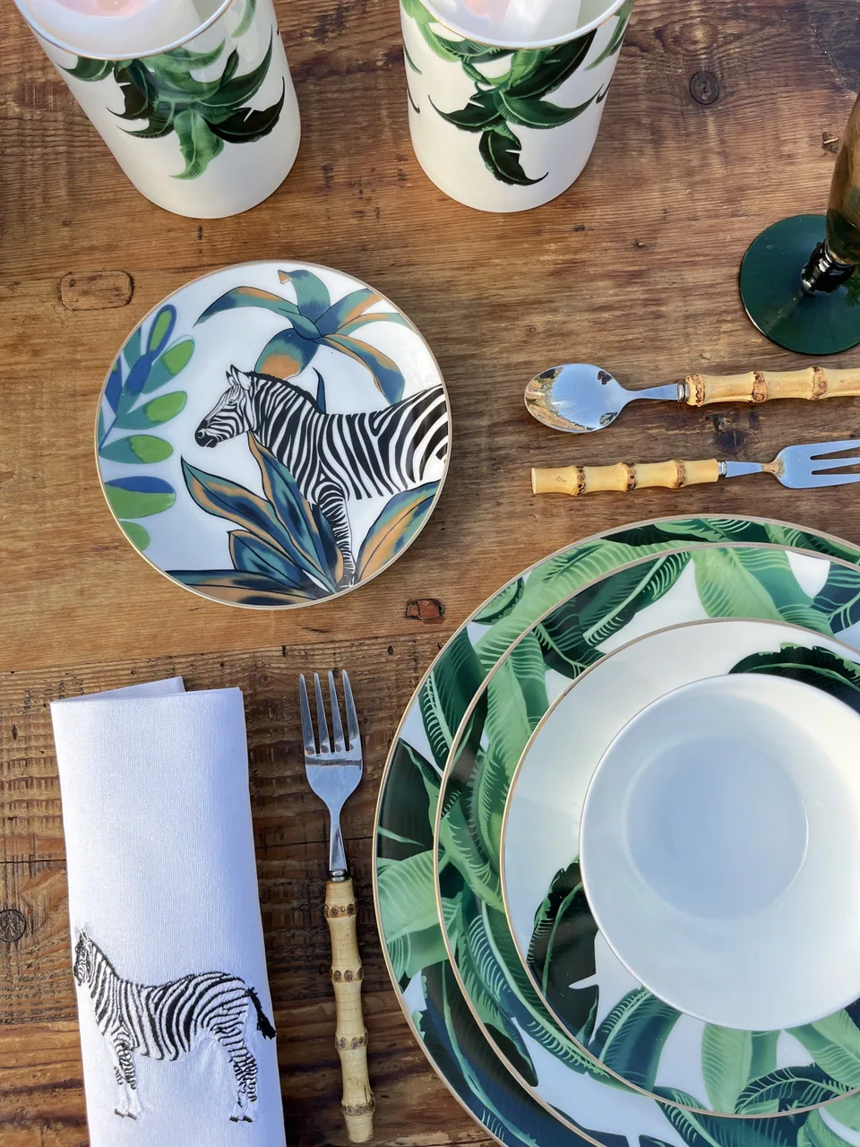 Vajilla de porcelana: Serie Jungla