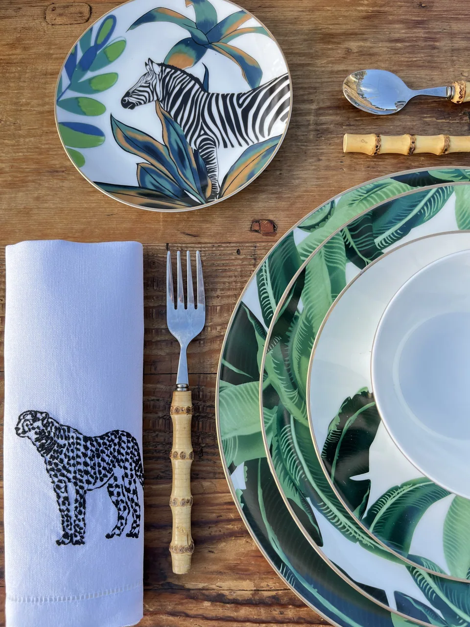 Vajilla de porcelana: Serie Jungla